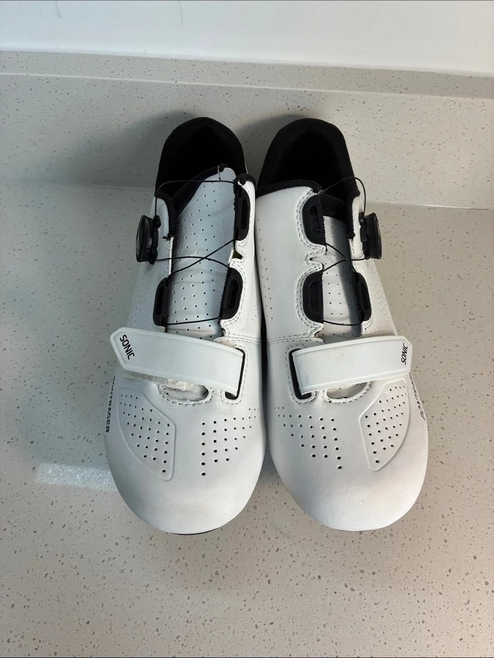 White Women's Cycling Shoes with Secure Dial and Strap